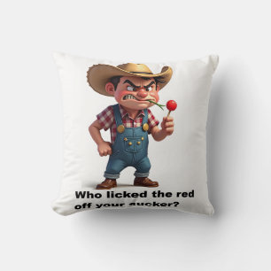 Humourous throw pillow