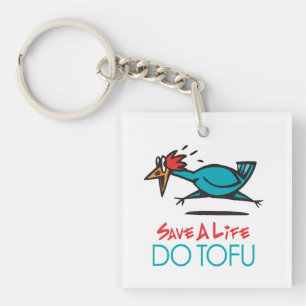 Humourous Tofu Design Key Ring