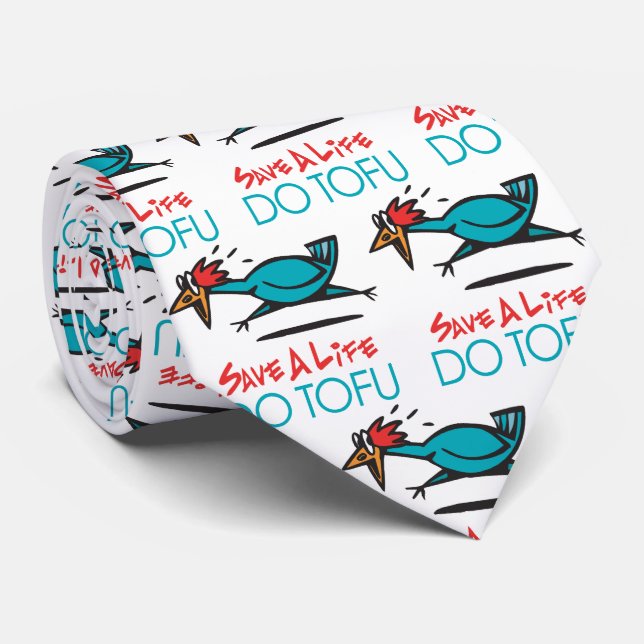 Humourous Tofu Vegetarian Tie (Rolled)
