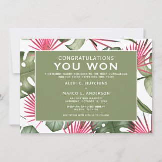 Humourous Tropical Wedding Save the Date Card