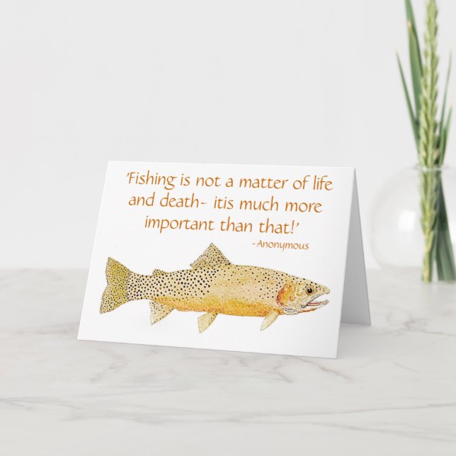 Humourous Trout Card with quote 2 (Front)