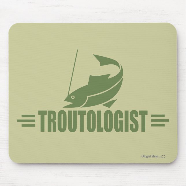 Humourous Trout Fishing Mouse Pad (Front)