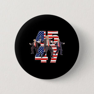 Humourous Trump Funny Victory Dance Trump Dancing  6 Cm Round Badge