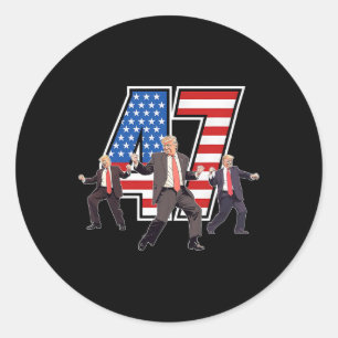 Humourous Trump Funny Victory Dance Trump Dancing Classic Round Sticker