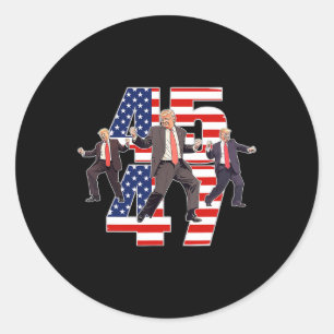 Humourous Trump Funny Victory Dance Trump Dancing  Classic Round Sticker