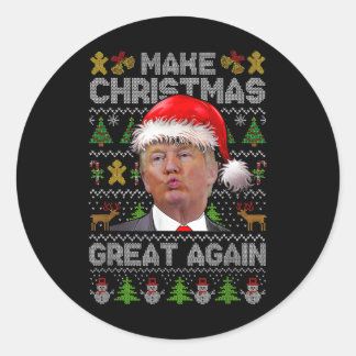 Humourous Trump Ill Christmas Tee  Classic Round Sticker