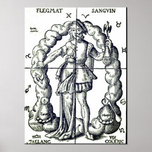 Humourous vintage illustration of zodiac signs