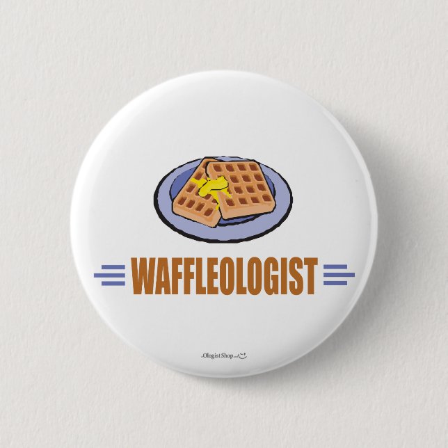 Humourous Waffle Chef 6 Cm Round Badge (Front)