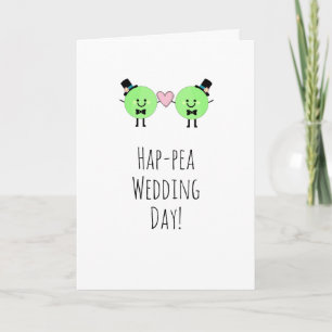 Humourous Wedding Card Cute Peas Gay