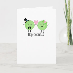 Humourous Wedding Cute Bride & Groom Peas Card
