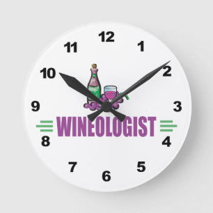Humourous Wine Round Clock