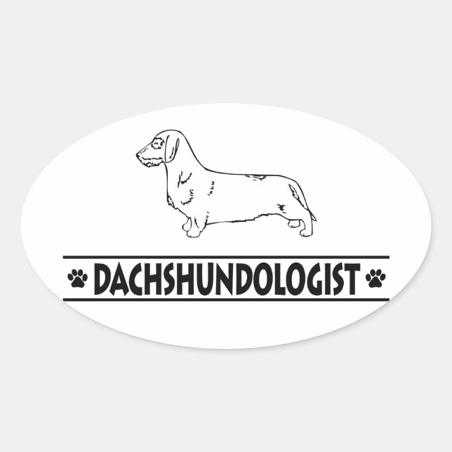 Humourous Wirehaired Dachshund Oval Sticker (Front)