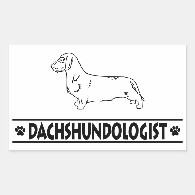 Humourous Wirehaired Dachshund Rectangular Sticker (Front)