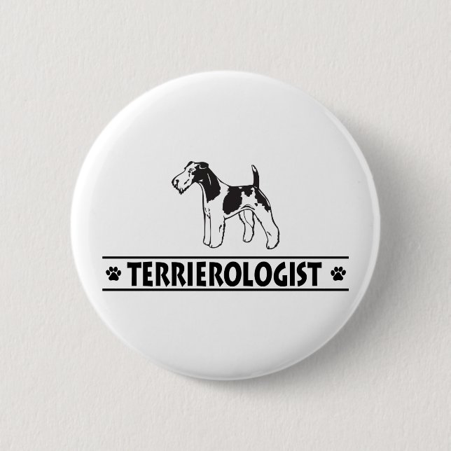 Humourous Wirehaired Fox Terrier 6 Cm Round Badge (Front)
