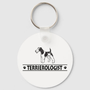 Humourous Wirehaired Fox Terrier Key Ring