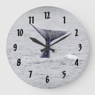 Hump Back Whale Tail Large Clock