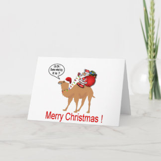Hump Day Camel Christmas with Santa Holiday Card
