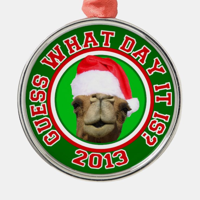 Hump Day Camel Santa Christmas 2013 Ornament (Front)