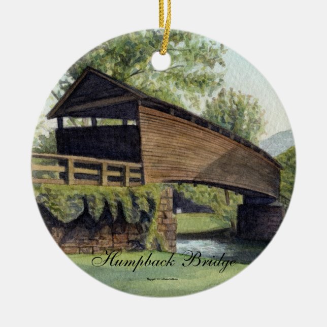 Humpback Bridge Ceramic Tree Decoration (Front)