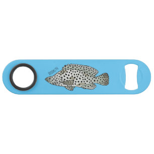 Humpback grouper fish cartoon illustration