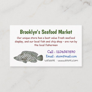 Humpback grouper fish cartoon illustration  business card