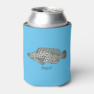 Humpback grouper fish cartoon illustration  can cooler