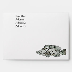 Humpback grouper fish cartoon illustration  envelope