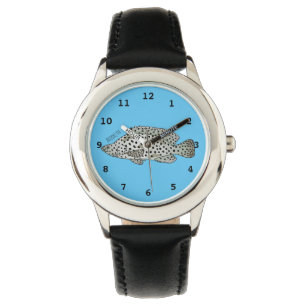 Humpback grouper fish cartoon illustration watch