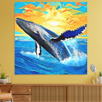 Humpback Sunset Leap Art