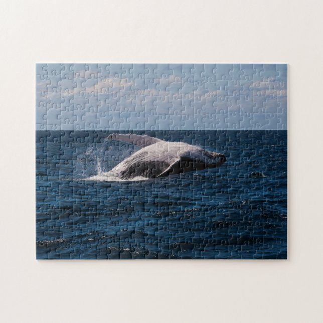 Humpback Whale Breaching Pacific Ocean Jigsaw Puzzle (Horizontal)