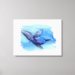 humpback whale drawing canvas print