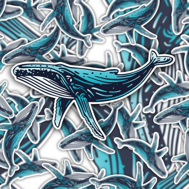 Humpback Whale Fish Sea Sticker | Die-Cut Sticker (Creator Uploaded)