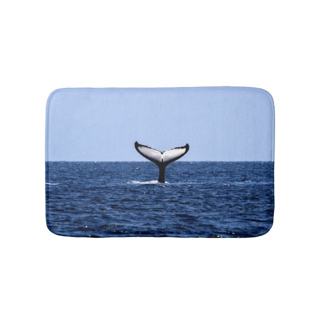Humpback Whale in Ocean Bath Mat (Front)