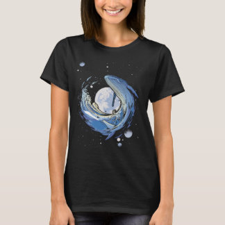 Humpback whale in Space Funny Beluga Orca Blue wha T-Shirt