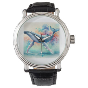 Humpback Whale Majesty 170924AREF119 - Watercolor Watch