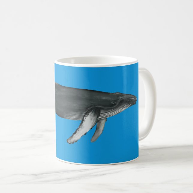 Humpback Whale Mug Blue (Front Right)