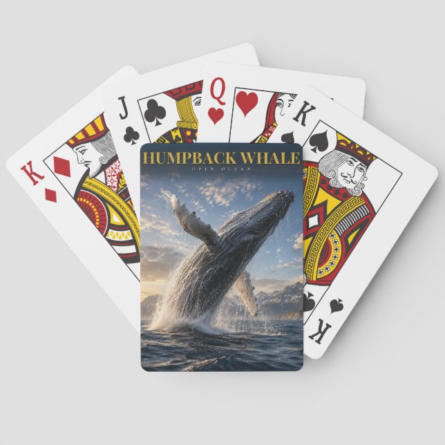Humpback Whale Open Ocean ANIMALS Playing Cards (Back)