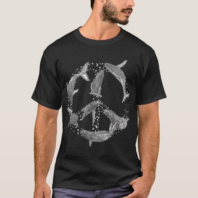 Humpback Whale Peace Symbol T-Shirt (Front)