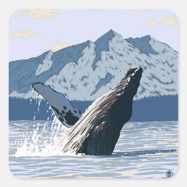 Humpback Whale - Seward, Alaska Square Sticker (Front)