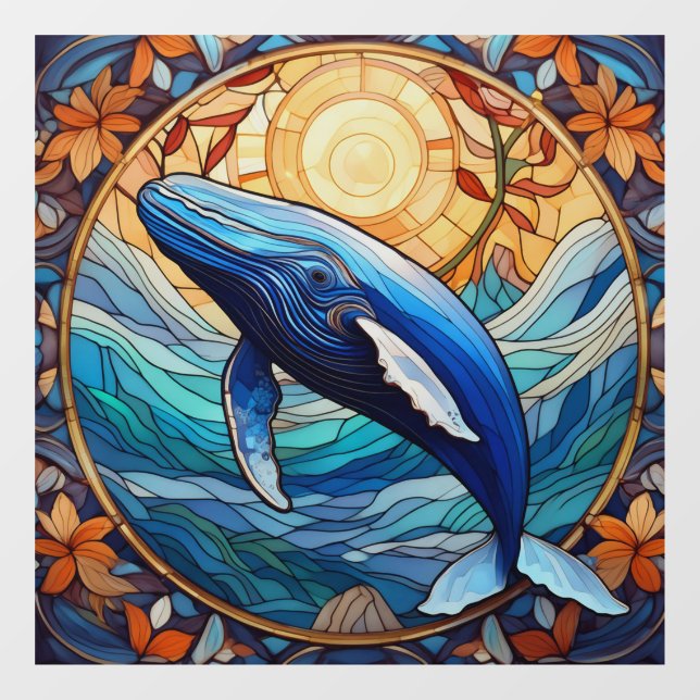 Humpback whale stained glass art (Sheet)