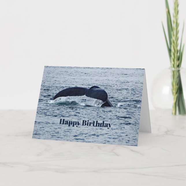 Humpback Whale Tail Alaska Photo Birthday Card (Front)