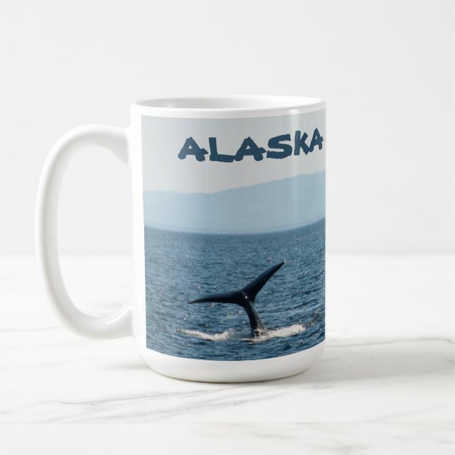 Humpback Whale Tale Scenic Alaska Coffee Mug (Left)
