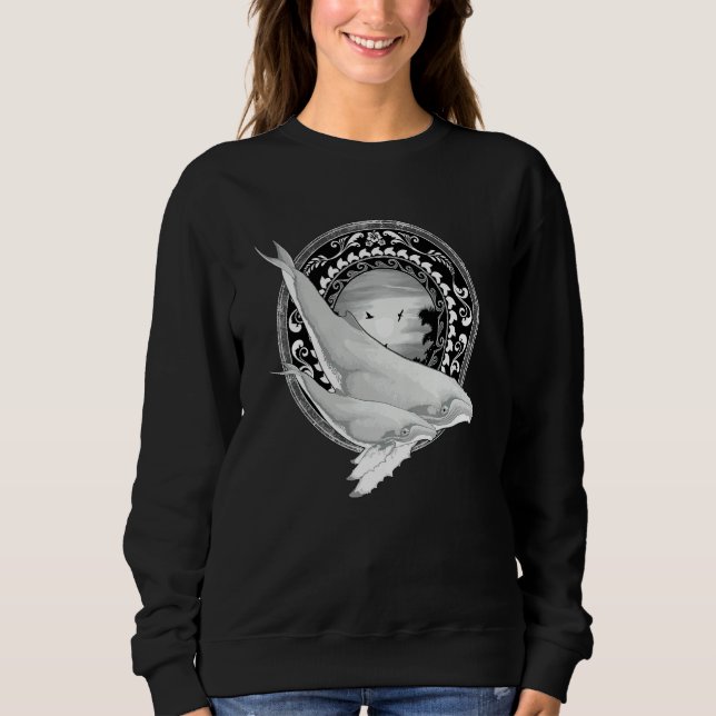 Humpback Whales Polynesian Style 1 Sweatshirt (Front)