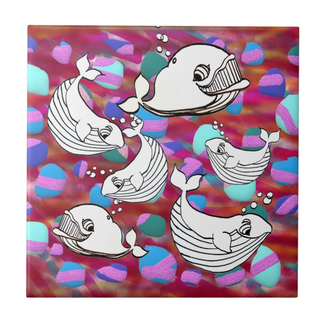  humpback whales tile (Front)