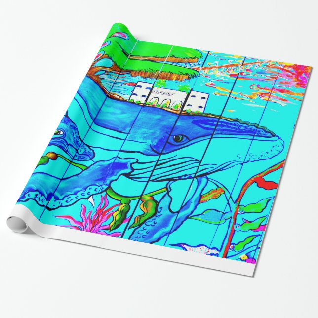 humpback whales wrapping paper (Unrolled)