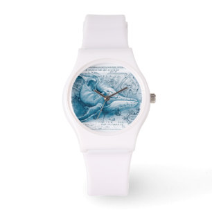 Humpbacks Blue Vintage Map Watch