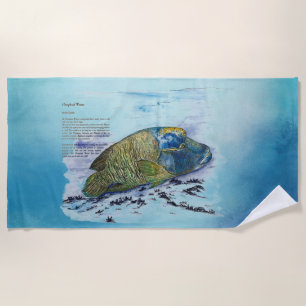 Humphead Wrasse Hand Painted Print Beach Towel