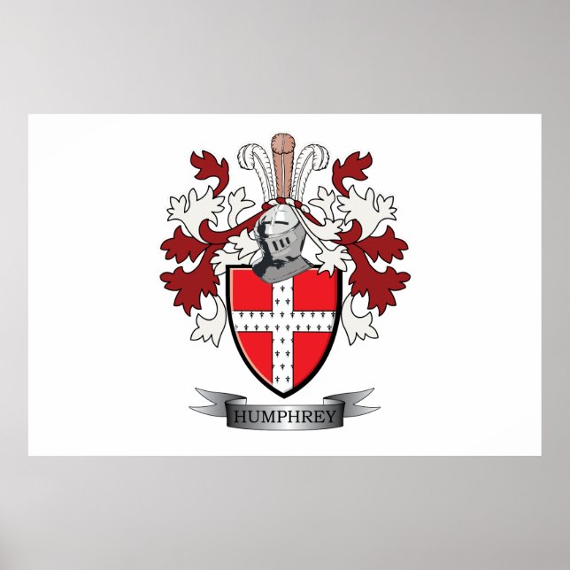 Humphrey Family Crest Coat of Arms Poster (Front)