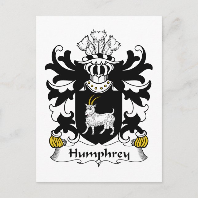 Humphrey Family Crest Postcard (Front)