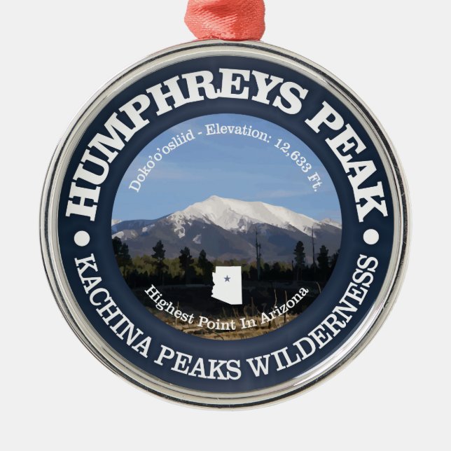 Humphrey's Peak Metal Tree Decoration (Front)